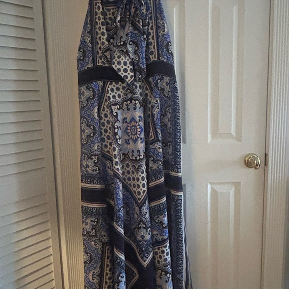 NEW Eliza J Blue and Black Patterned Maxi Dress - Picture 5 of 6